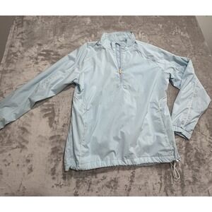 Under Armour Lightweight Hooded Windbreaker Women's Size Large Light Blue *Flaws